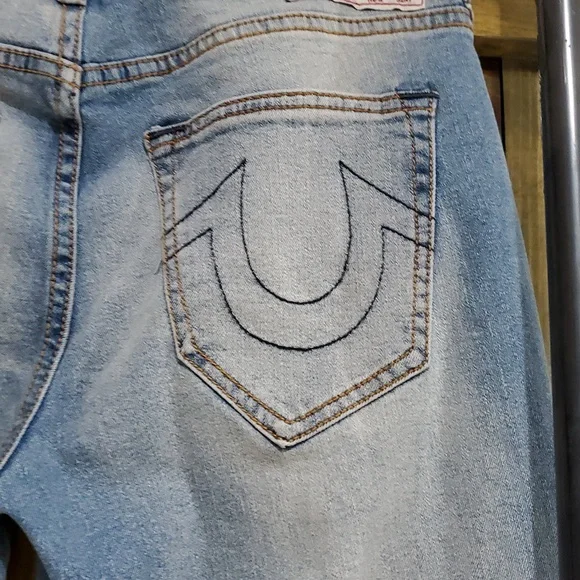 NEW TRUE RELIGION Rocco Moto Relaxed Skinny DENIM JEANS WAIST 28 INSEAM